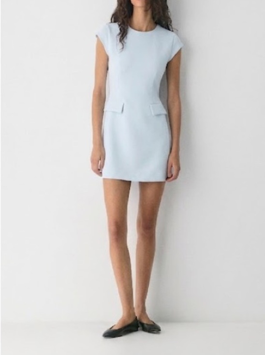 Babaton Dresses & Skirts - Aritiza Babaton FigureKnit Priestly Flap Pocket Mini Dress in Midday Blue NEW